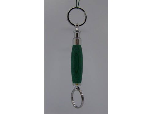 Porte clé détachable frêne teint vert